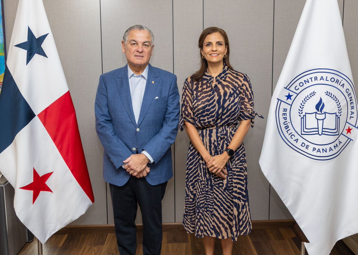 ContraloriaPma's tweet photo. El contralor general, Anel Flores, recibió la visita de la gerente general del Instituto de Seguro Agropecuario (ISA), Ana Giselle Rosas Mata, en un encuentro orientado a fortalecer la coordinación institucional para una gestión pública más eficiente y transparente.

#ContraloríaPanamá #CGRPanamá