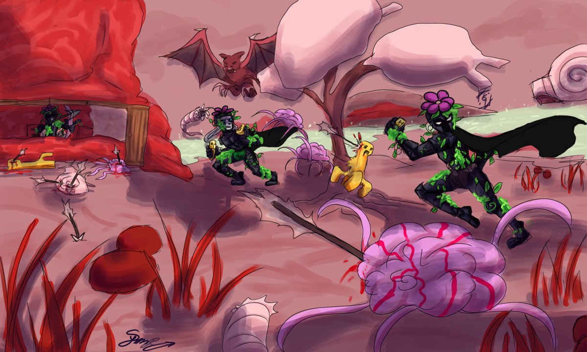 Sympian_'s tweet photo. Me atrase pero acá anda el último fanart del momento de exploración de Farfa, Conter y Spreen 

#dedsafio4 #dedsafiofanart #temmafia https://t.co/Zt0SrqvFxx