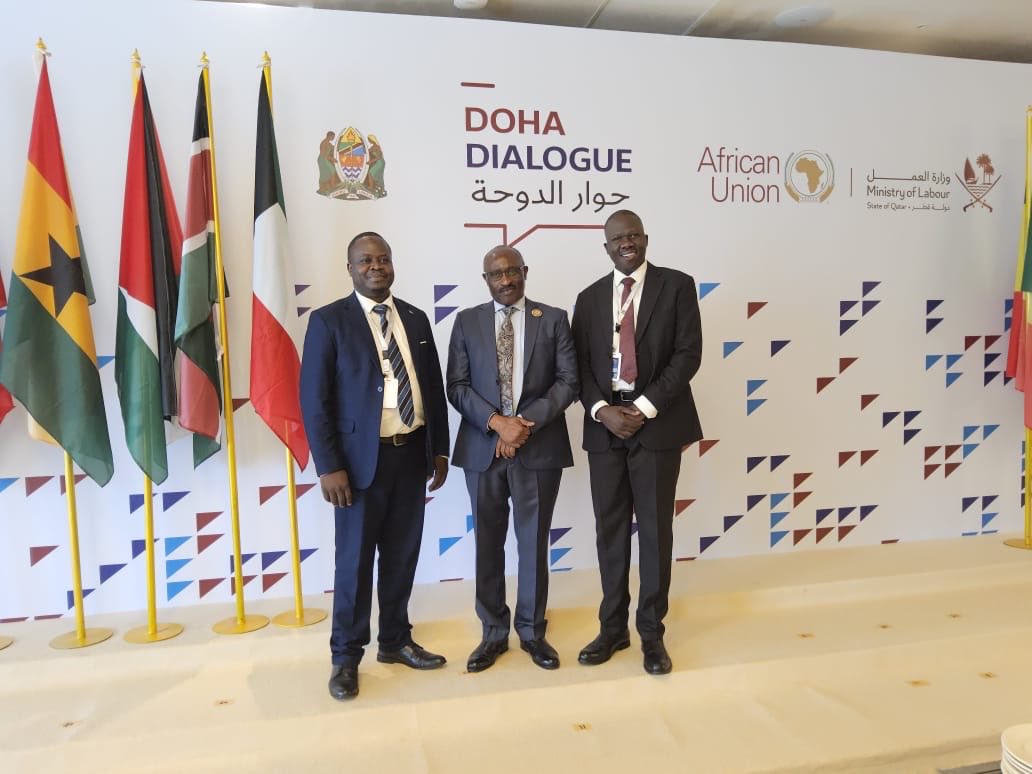 Mglsd_UG's tweet photo. Hon. @simonmulongo , Minister of State for Labour, Employment and Industrial Relations, together with technical officials from @Mglsd_UG is in Dar es Salaam, Tanzania, for the Second Doha Dialogue on Labour Mobility which is organized by the State of Qatar and the African Union (AU) and hosted by Tanzania, the Dialogue brings together AU Member States and GCC+ countries to strengthen cooperation between countries of origin and destination.
The focus? Fair, safe and sustainable pathways for labour mobility.

The Second Doha Dialogue builds on the commitments of the 2024 Doha Declaration, adopted in Doha, Qatar.
Ministers are sharing national experiences and priorities on labour mobility, while African Union Member States have developed a Common African Approach and Recommendations for Doha 2, presented to GCC+ countries for consideration and adoption.

Uganda’s participation reaffirms its commitment to promoting safe and orderly labour mobility, protecting migrant workers’ rights and strengthening international partnerships for decent employment opportunities.
Working together for labour mobility that works for workers, countries of origin and destination countries. 🌍