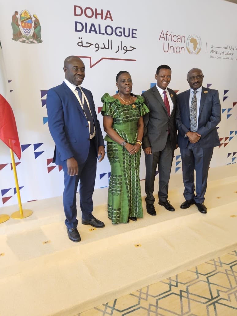 Mglsd_UG's tweet photo. Hon. @simonmulongo , Minister of State for Labour, Employment and Industrial Relations, together with technical officials from @Mglsd_UG is in Dar es Salaam, Tanzania, for the Second Doha Dialogue on Labour Mobility which is organized by the State of Qatar and the African Union (AU) and hosted by Tanzania, the Dialogue brings together AU Member States and GCC+ countries to strengthen cooperation between countries of origin and destination.
The focus? Fair, safe and sustainable pathways for labour mobility.

The Second Doha Dialogue builds on the commitments of the 2024 Doha Declaration, adopted in Doha, Qatar.
Ministers are sharing national experiences and priorities on labour mobility, while African Union Member States have developed a Common African Approach and Recommendations for Doha 2, presented to GCC+ countries for consideration and adoption.

Uganda’s participation reaffirms its commitment to promoting safe and orderly labour mobility, protecting migrant workers’ rights and strengthening international partnerships for decent employment opportunities.
Working together for labour mobility that works for workers, countries of origin and destination countries. 🌍
