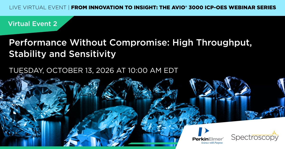 SpectroscopyMag's tweet photo. In ICP-OES, speed, stability, and sensitivity often trade off. Faster runs can drift. Tough matrices force reruns. On Oct 13, experts show how the Avio 3000 ICP-OES is built to deliver all three.

Register now: https://t.co/tKqgNbh5wz https://t.co/qvWwotDUT1