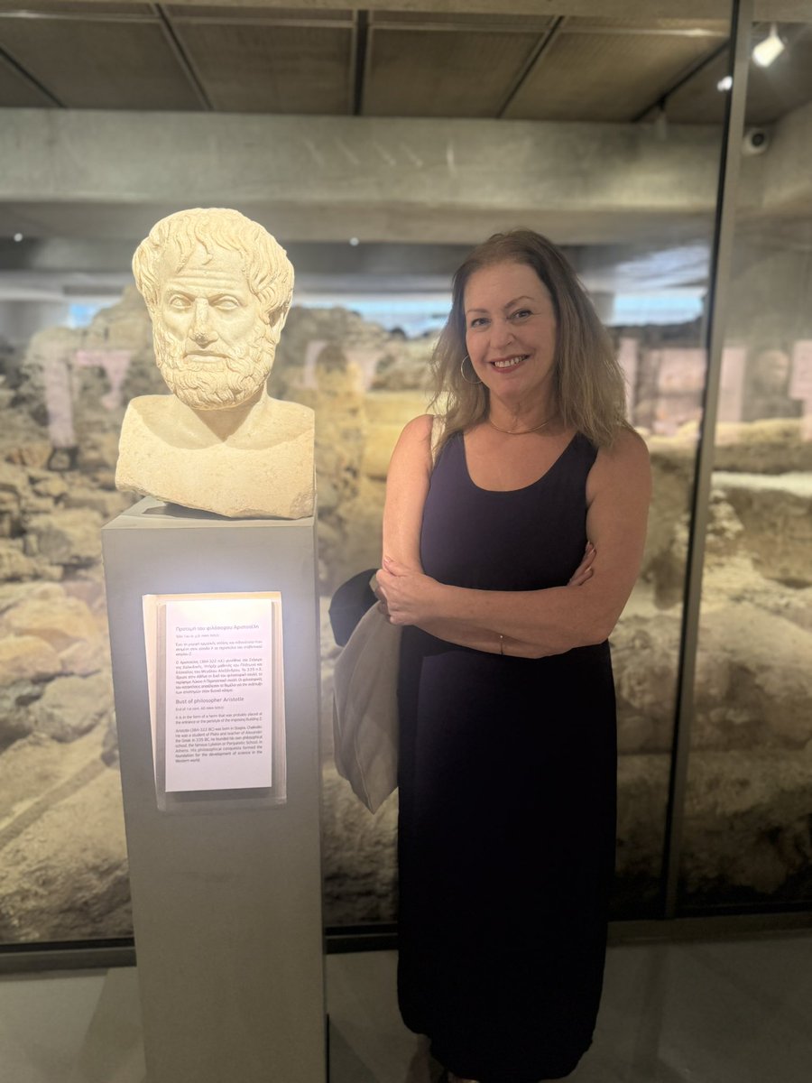 edithmayhall's tweet photo. Look whose bust was found under the rubble when they built the Acropolis Museum! My mate Aristotle. 1st century CE from the portico of someone who owned a fancy villa. https://t.co/huAXKm8k8J