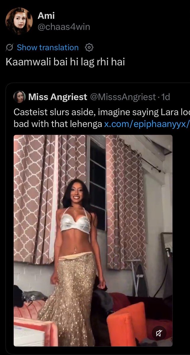 kazsinejj's tweet photo. genuinely does indian twitter not have anything better to do than call every brown woman that gets attention casteist slurs https://t.co/n9aCdA8ENr