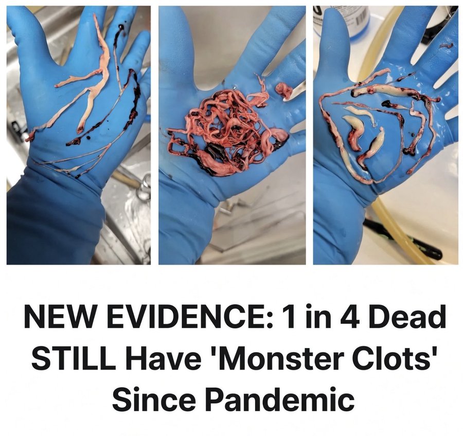 ValerieAnne1970's tweet photo. Retired USAF Major Tom Haviland has spent four years surveying embalmers across five countries.

66–83% of them are still finding these... white, rubbery, stretchy structures — sometimes over a foot long — that they say they never saw before 2021.

Tom Haviland: “The medical community, the universities, they know it’s happening, but yet they refuse to investigate it.”

A Jacksonville cardiologist who had been removing the same material from *living* patients for years emailed him: “I’ve been instructed to terminate communications immediately.”

Tom Haviland’s response: “So the evidence is being destroyed.”

They’re still pulling them out in 2026. The phenomenon is not fading.