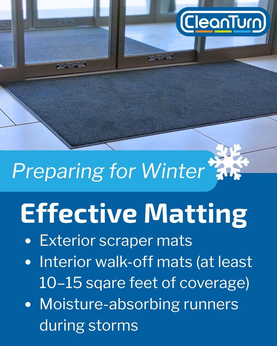 CleanTurnLLC's tweet photo. Have you prepared your facility for winter? If not, contact CleanTurn! We're providing pre-winter commercial cleaning assessments.

Contact us on our website: https://t.co/Tdrr4hEwqt https://t.co/x9IcfeaPRU