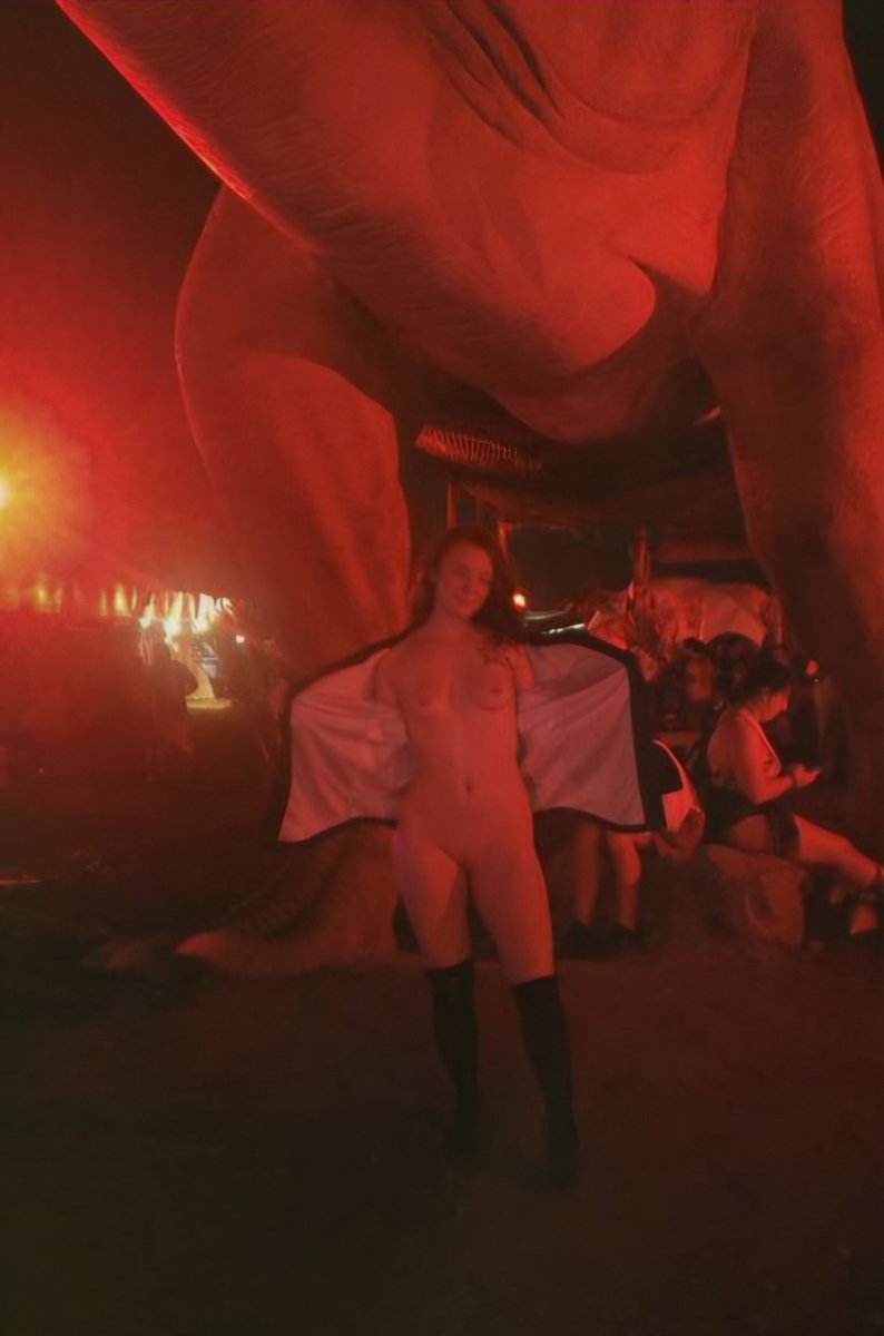 DenversToy's tweet photo. They were sitting right there and I still dropped everything but the boots. Under the dinosaur, Red lights, Jacket held open so nobody had to guess 😇 People on the ground behind me, the whole set still going, I love headbanging naked 😈🎶

Lost Lands doesn’t get the shy version of me 🥵

Full night is on my site 👇 🔥 

https://t.co/qBemCk44Z0

Subscribe and you get the videos. If you want to be in one, that’s how you get invited 😉 

#LostLands #RaveHoe #NakedInPublic #FreeUse #AleighaJames