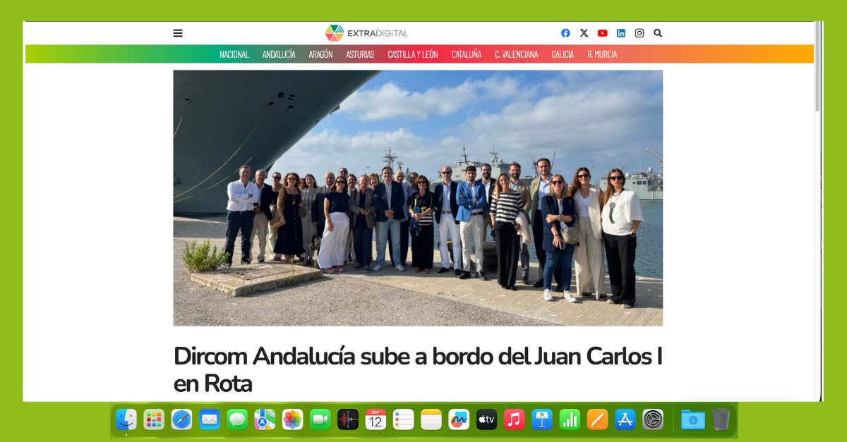 DircomAND's tweet photo. 📰  Muchas gracias a Extradigital (@extradigital_es) por hacerse eco de nuestra jornada celebrada en la Base Naval de Rota👉 https://t.co/s7PKqoXpWQ

#Dircom #DircomAndalucía #NuestrosSocios #Comunicación #Jornada #Actualidad #Rota #Cádiz #Armada https://t.co/N2dPHwN4FT