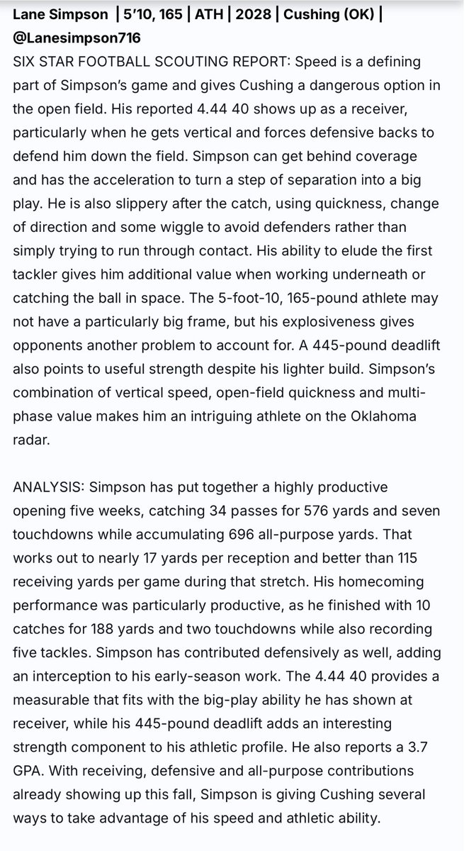 GabeGurley11's tweet photo. Thanks @sixstarfootball for the write up on me and my teammate @Lanesimpson716. 7-11 is always open! We are just getting started! #2KINDS 

@mfarrellsports @Topsiswear @PrepRedzoneOK @coleman_key @ThrowItDeep @chisholm_scott @CushTIGERSFB @DouthitJaxon https://t.co/CdL2xDSkYD
