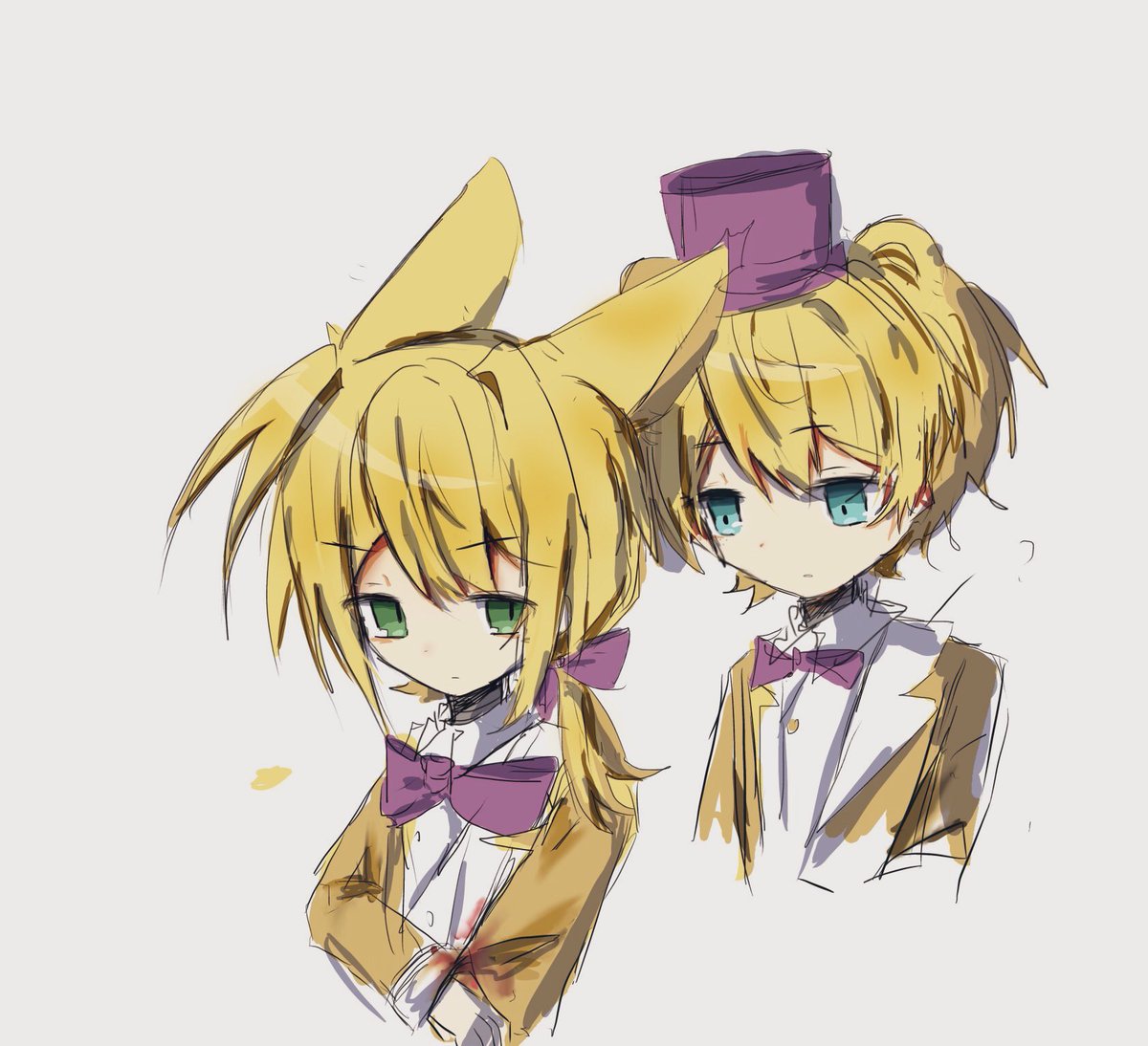 wood1205514's tweet photo. #fnaf擬人化 
#fnaf 

cp向
这对的话我还有很多想画的但是我技术力不够所以遗憾离场 https://t.co/LoOEpWmLLz