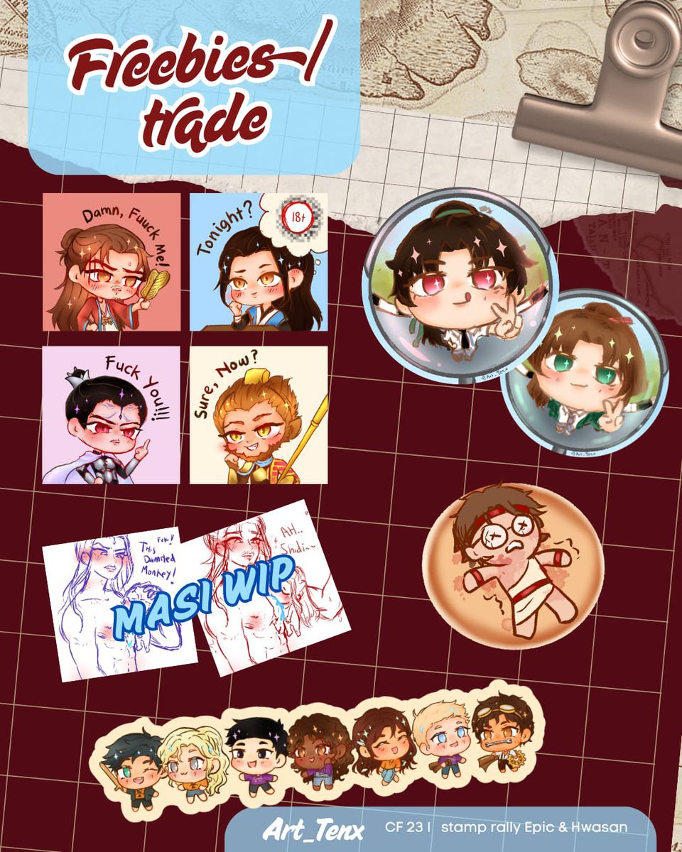 Art_Tenx's tweet photo. I'M AVAILABLE FOR TRADE TOOO..
plis trade sama aku๐๐
Mampir aja ke booth aku ges di
F01a (circle Pamiri Mart)
And I will come to Baxian gath both days (semoga ga ketahan di booth) bawa fribis cimitยฒ inih..
#cf23 #Baxian #allwishescometrue #ROTBB #PJO #Epicthemusical https://t.co/UyPnBCpfxd