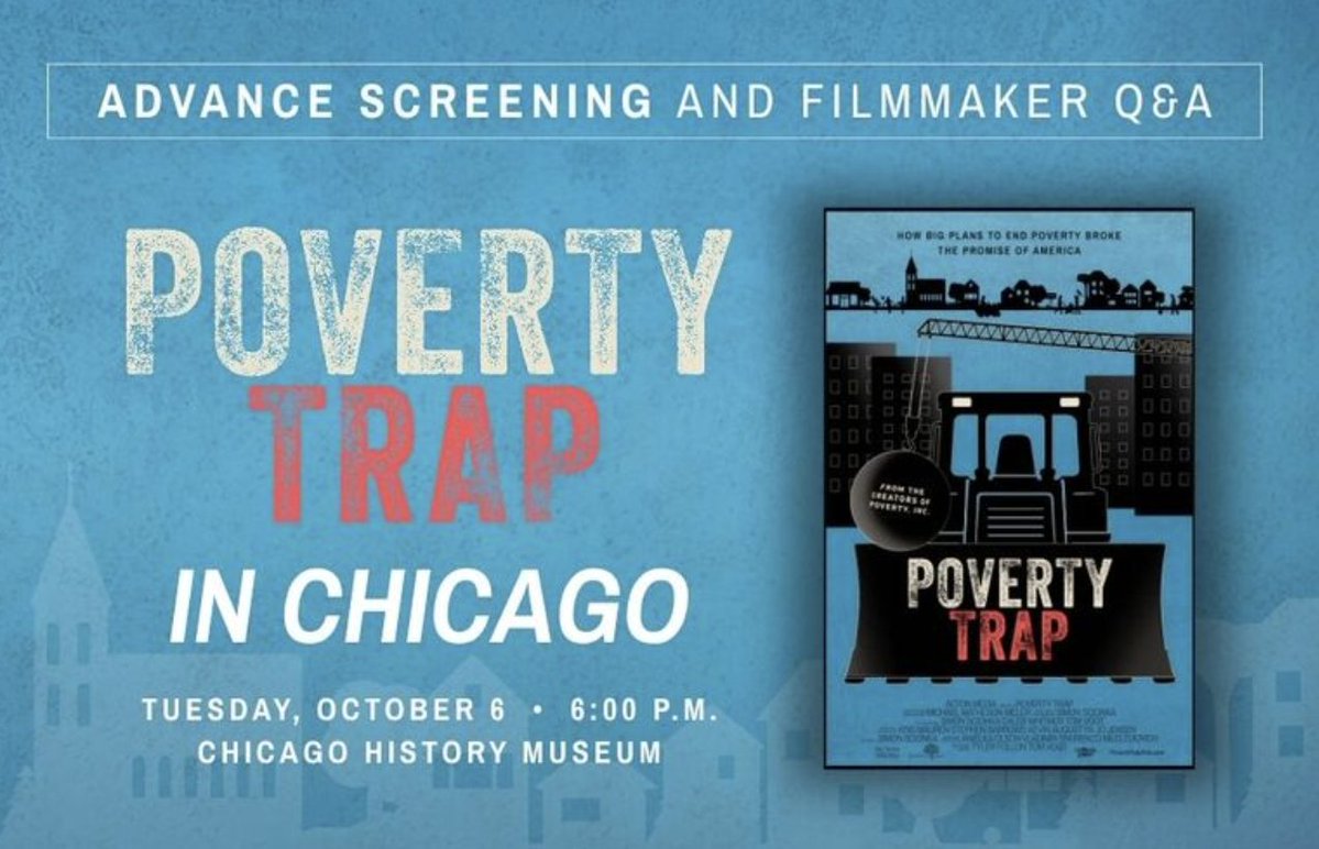 AFempowers's tweet photo. Join the @ActonInstitute tonight in Chicago for an advance screening of POVERTY TRAP, from the creators of Poverty, Inc.

Explore how efforts to end poverty have left people stuck, and how communities are restoring opportunity, dignity, and hope.

📍 Chicago History Museum
📅 Tuesday, October 6
🥂 6 PM: Reception with heavy hors d’oeuvres
🎬 7 PM: Film screening
🎤 8:45 PM: Q&A with the filmmakers

Tickets are just $10 – register at the link in the comments!