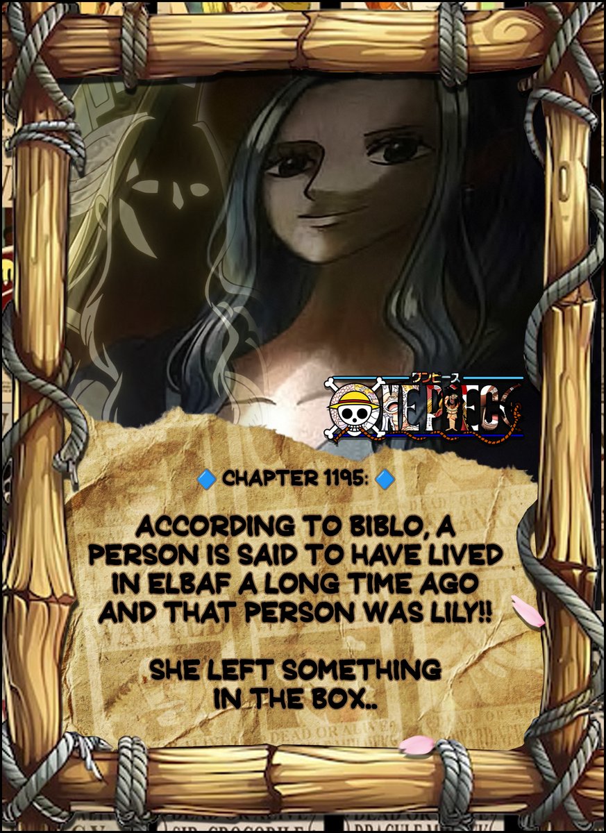 GSPLeaks's tweet photo. MAS DETALLES DEL #CAPÍTULO DE #ONEPIECE1195...

#ONEPIECE #SANJI #NefertariDLili #LILI #BIBLO #ELBAPH #SPOILERS #OP1195 https://t.co/CuRC9stasd