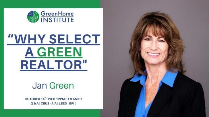 PAGreenbuilding's tweet photo. Free Webinar: Why Select a Green Realtor? With Jan Green, Hosted by GreenHome Institute, October 14, 12 pm ET https://t.co/Fn1v9GBuSA #GHI #GreenHomeInstitute #Realtors #realestate #homes #sustainability #health #energy #energyefficiency #free #building #greenbuilding https://t.co/nmRRrCGofd