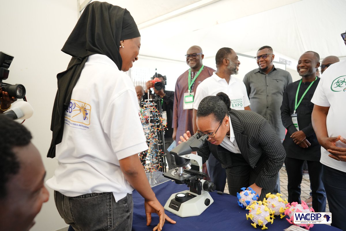WACCBIP_UG's tweet photo. WACCBIP was pleased to welcome Dr Zanetor Agyeman-Rawlings, Minister for Environment, Science and Technology, to our stand during the Biosafety & Biotechnology Expo Launch.
The visit provided an opportunity to highlight WACCBIP’s work in bioscience research, training and innovation, and to share how our work contributes to advancing solutions for health, disease and the environment.
#Biosafety #Biotechnology #WACCBIP #ScienceForDevelopment