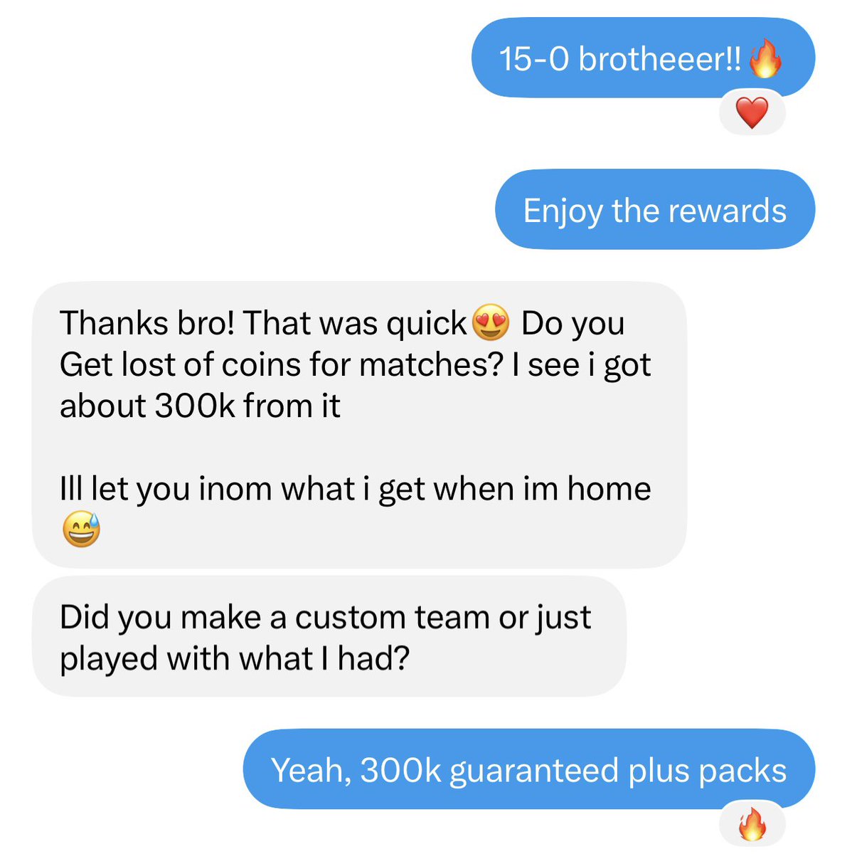 FutServicePro's tweet photo. Post-weekend recap ✅

Multiple Rank 1 finishes delivered, 15-0 runs completed and some crazy rewards secured for our clients 👀🔥

One client got around 300k coins + packs, another packed Dumornay worth 750k 😮‍💨

Happy customers, elite results, zero stress.

#EAFC27 #FUTChamps https://t.co/Z9XNaquOeD
