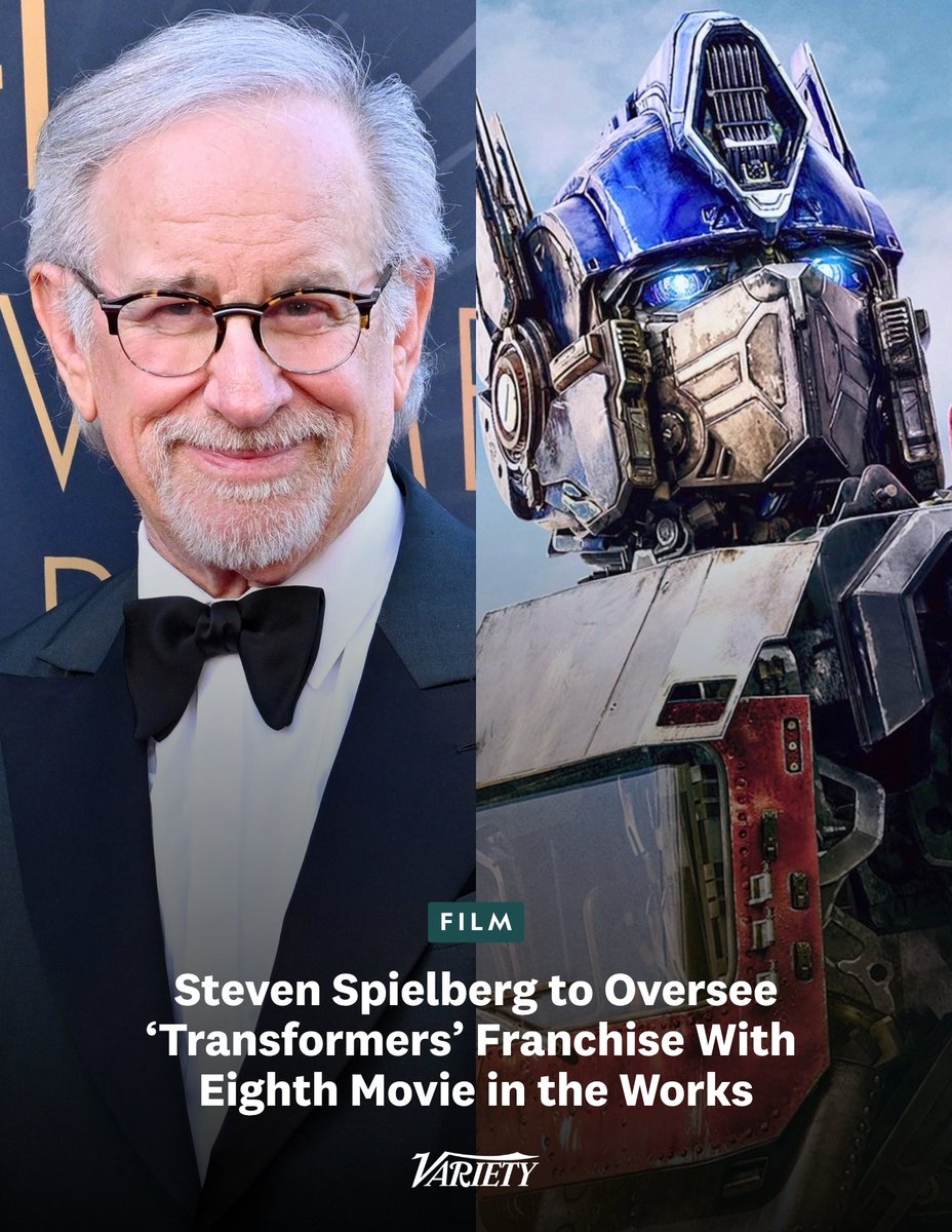 Variety's tweet photo. Paramount has enlisted Steven Spielberg to oversee the next live-action “Transformers” film:

• Spielberg will oversee all creative aspects of the eighth movie in the franchise alongside longtime “Transformers” producer Lorenzo di Bonaventura

• Spielberg was one of the first meetings Dana Goldberg and Josh Greenstein took after becoming studio heads

• Shia LaBeouf will not return, and other casting conversations are premature

• Michael Fuchs’ script is set in modern-day, but all other plot details are being kept under wraps

https://t.co/cyJpaDkLlY