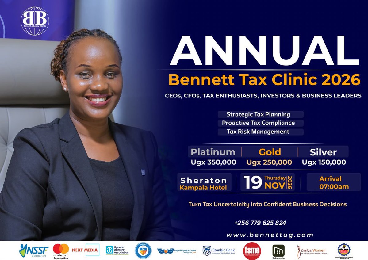 Sherrytums's tweet photo. I’d like to plug my tax accountant @Bennett_tax_sch Honestly, I sleep soundly at night knowing that every month, my compliance is done so that I can focus on the business that pays me. I have not stepped foot once in that Nakawa tower since I engaged her. She’s running a tax clinic where you can find out more.