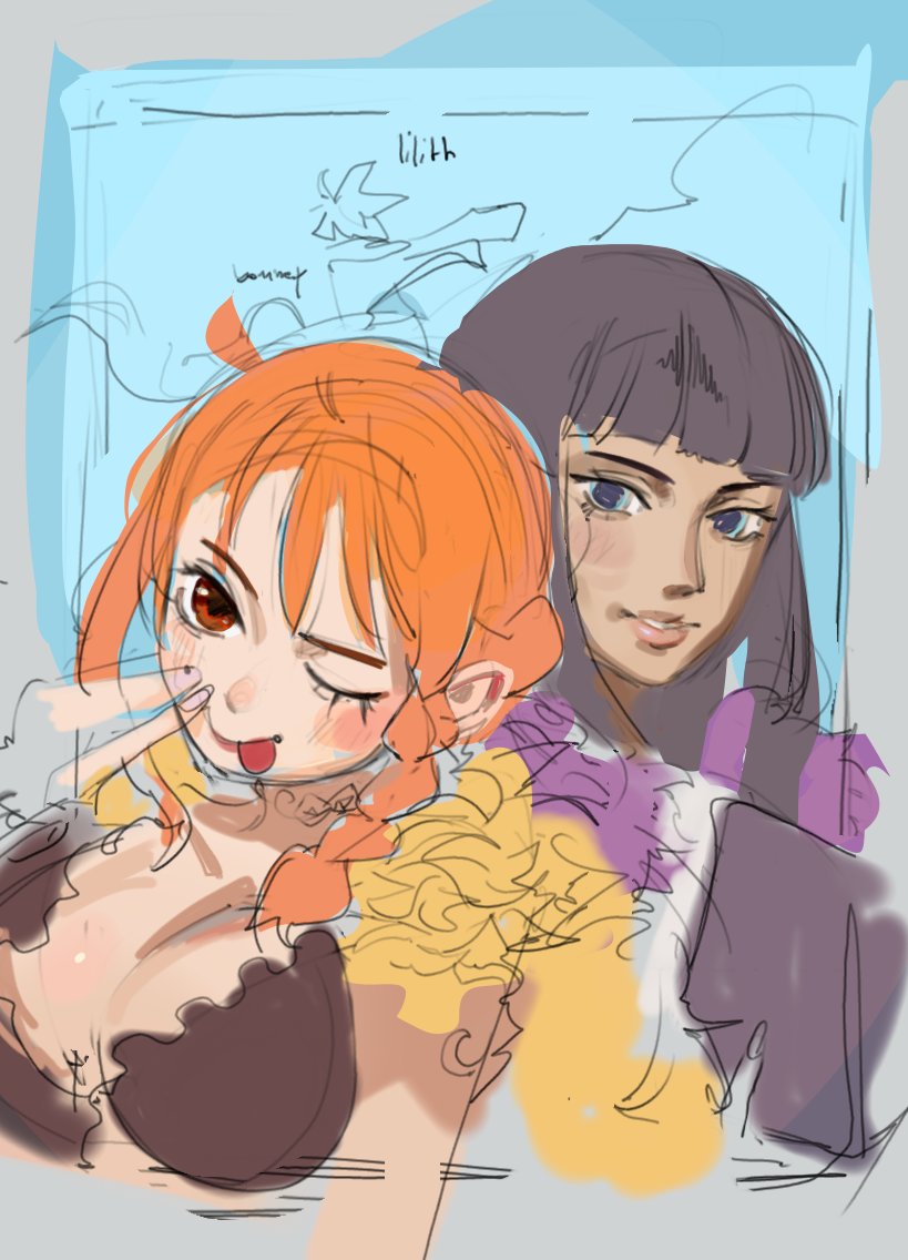 BonbliStar's tweet photo. One Piece doodle: Nami and Robin in Elbaph https://t.co/BDCY7kZbOZ