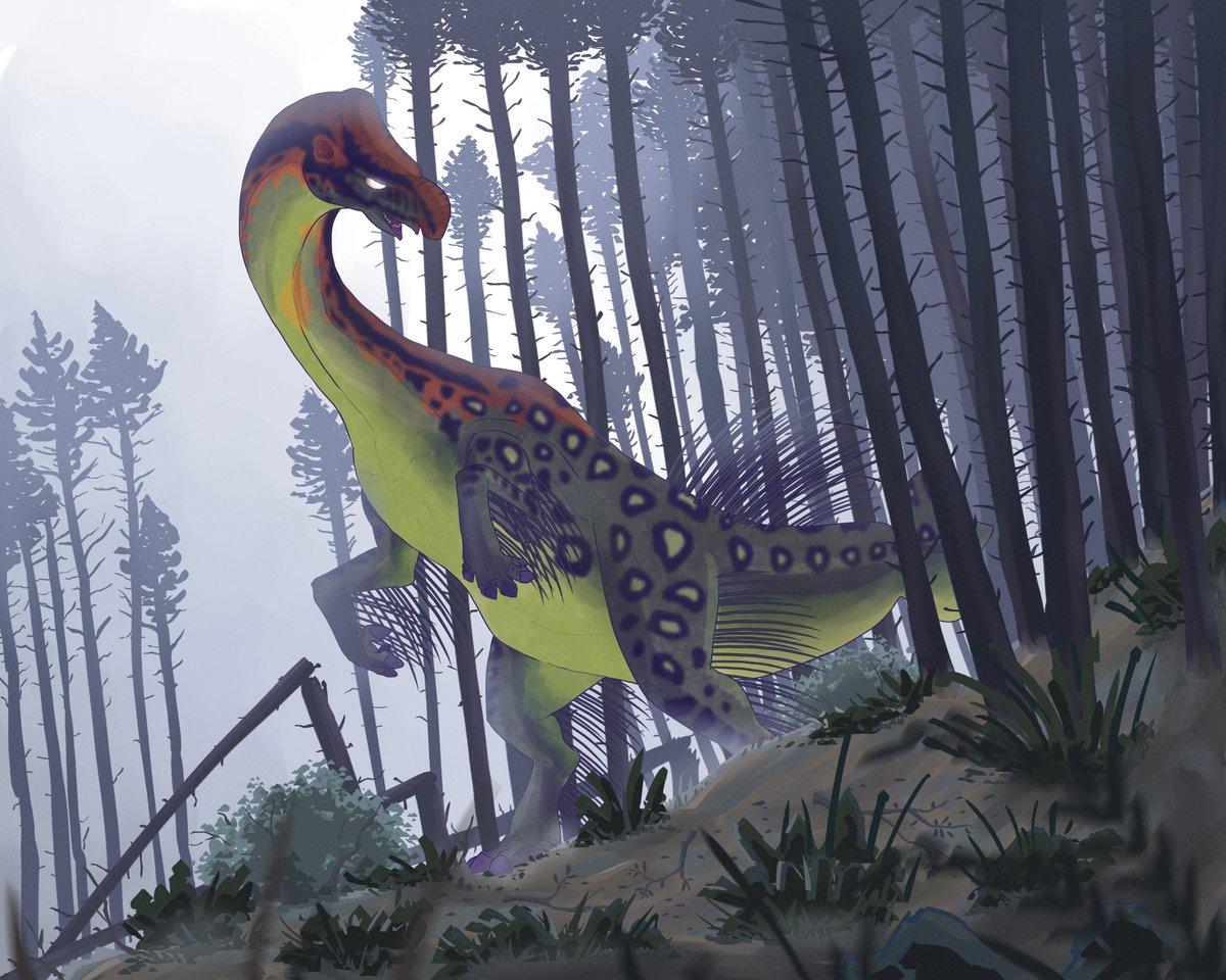 artofhend's tweet photo. Plesiolophus
Despite its large and intimidating body, this creature is the most docile of all the hybrid subjects at the B-Gen Lab. 
#dinoart #digitalart #monstersketch #characterdesign #artist https://t.co/WsfgVyGdz3