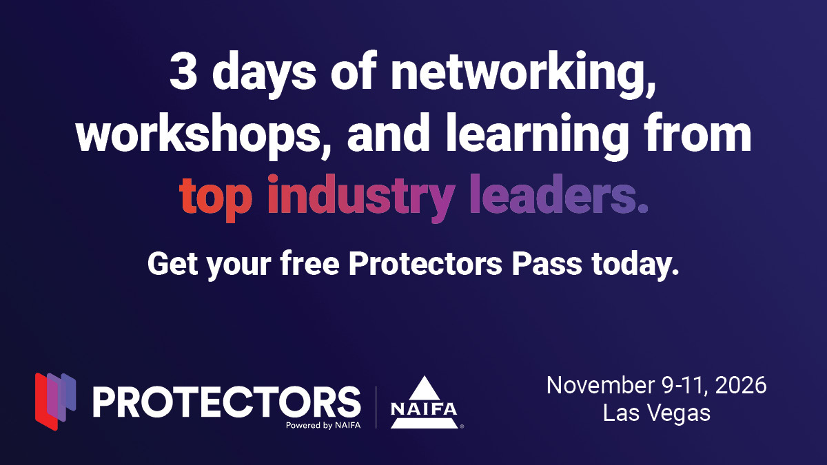 NAIFA's tweet photo. Connect with the people shaping the future of life insurance, annuities, technology, distribution, and financial security. Protectors, powered by NAIFA, brings the industry together for three days of learning and networking in Las Vegas. Register today: https://t.co/YPO8IwpWJ1 https://t.co/cUs9mLhr9Z