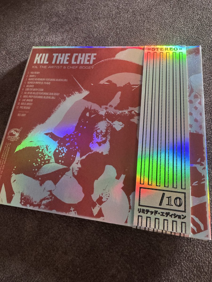 omarshotgun's tweet photo. Thanks to the man @chef_bogey for having me with this one and sign it 🙏 one of my fav projects this year, @kiltheartist cant miss man!!!
KIL THE ARTIST, KIL THE MASTER, KIL THE ARCHITECT

KIL THE ARTIST &amp; CHEF BOGEY - KIL THE CHEF
Holo CD https://t.co/Kd4s7wA8cP