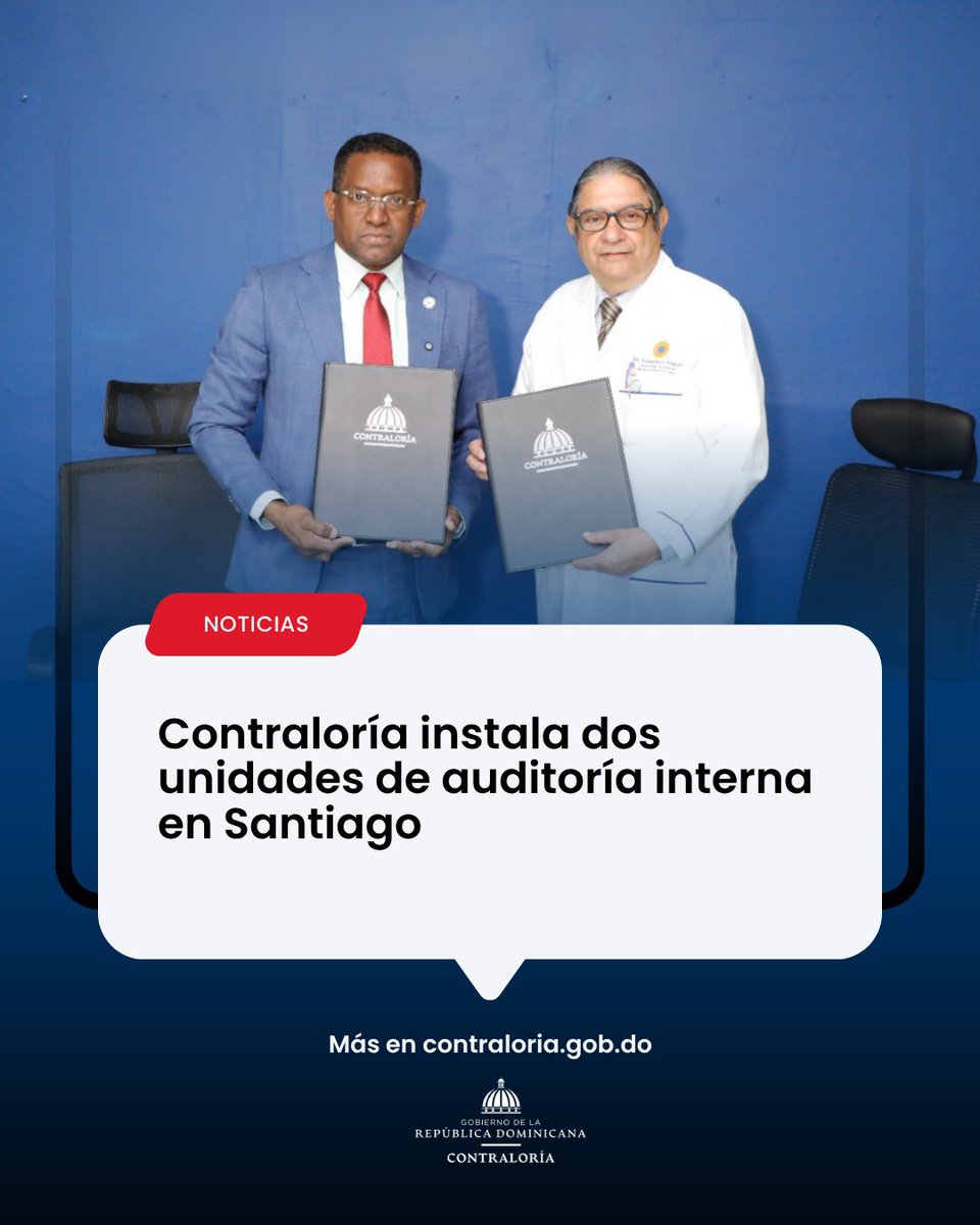 ContraloriaRD's tweet photo. Contraloría instala dos unidades de auditoría interna en Santiago

Más en https://t.co/zitnqBdm2P

#ContraloríaRD https://t.co/TQrkOMn7gE