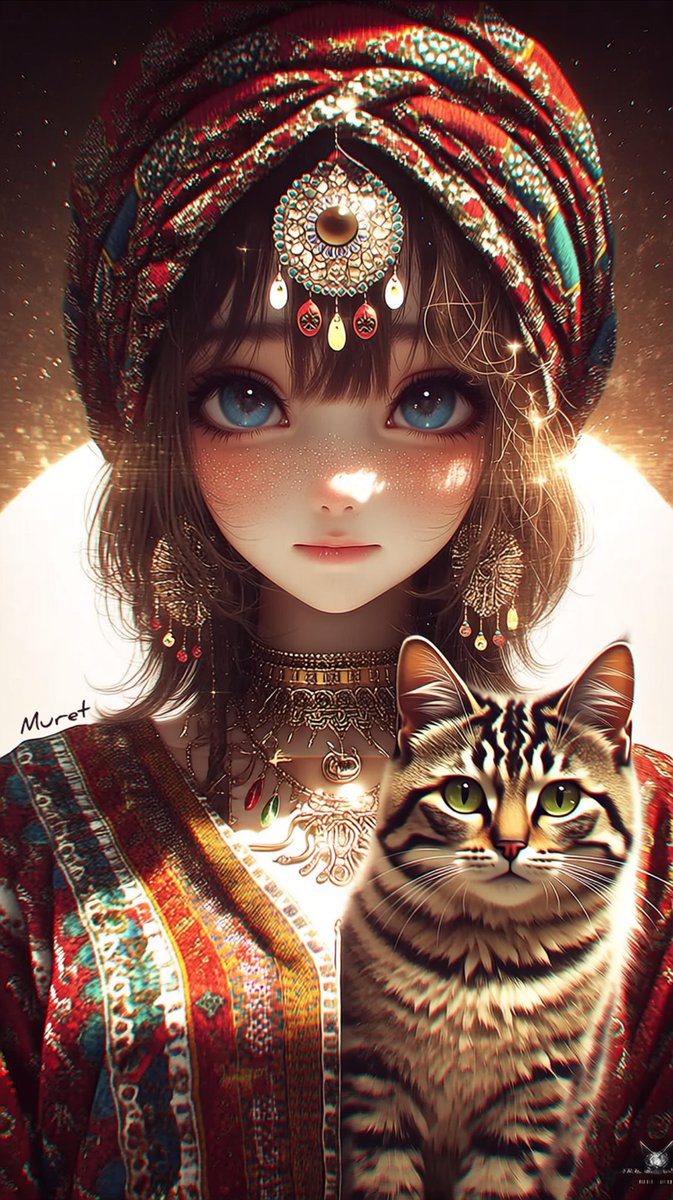 ArtMuret's tweet photo. 🔖srefコ－ド
--sref 1205446471

異国の少女と猫
srefチャレンジにゃ〜🐈‍⬛
#muretart #srefcode #AIart #AIイラスト https://t.co/volc9KsKQz