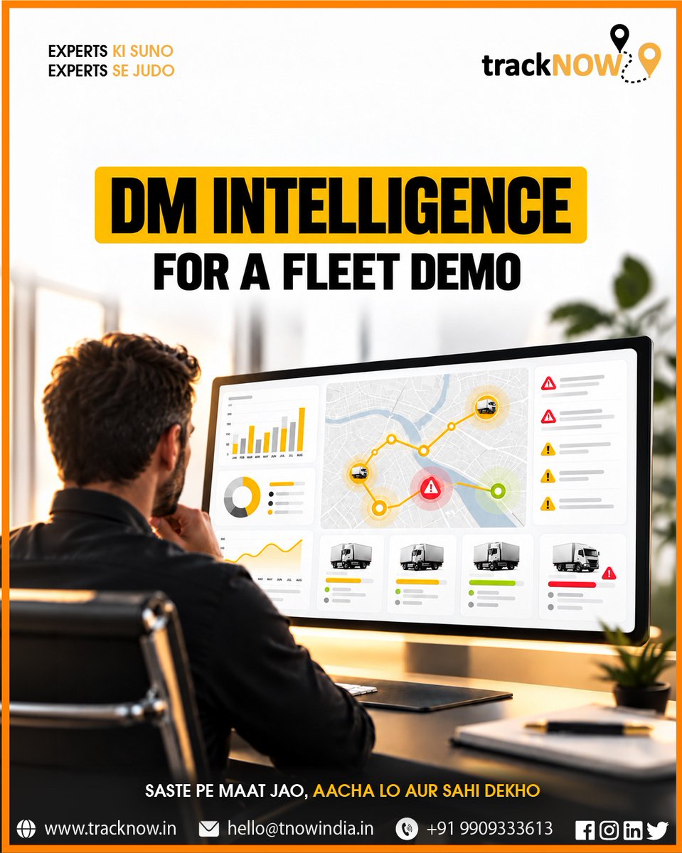trackNOW_in's tweet photo. Tracking shows your fleet's location. Intelligence shows the story behind every journey. 📍📊
Don't settle for basic tracking. Upgrade to fleet intelligence.
DM us today for a live demo.
#trackNOW #FleetIntelligence #GPSTracking #FleetManagement #LogisticsTechnology https://t.co/Lxh4p1g8S5