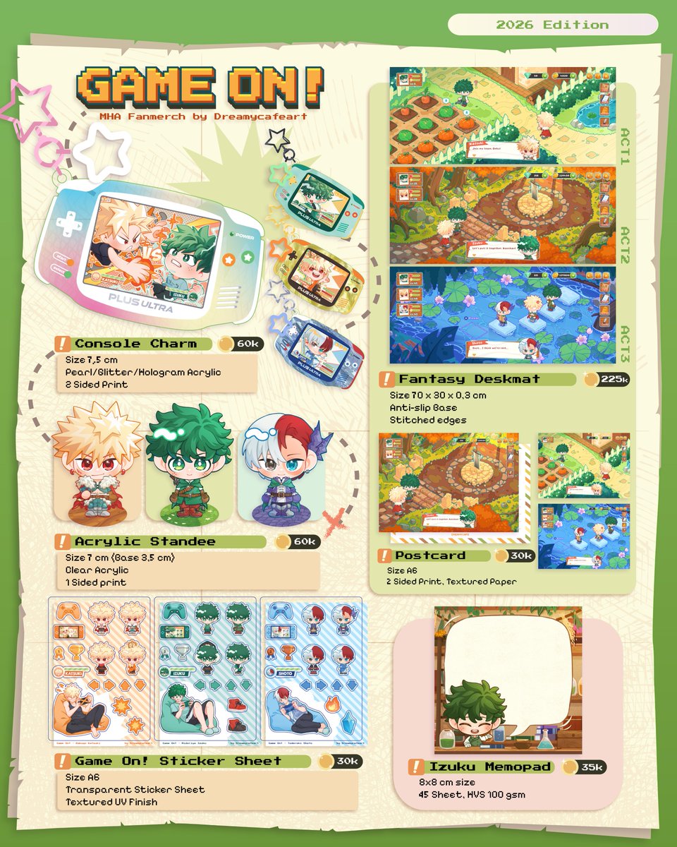 dreamycafes's tweet photo. ✨Dreamycafe's MSQ &amp; CF23 MHA Catalog✨

✨ #MakersQuest
Pick Up @ A19
PO: 6-11 Oct

✨ #CF23
Pick Up @ i43
PO: 6-18 Oct
📦 Mail order available!

PO Link &amp; SGD Catalog ☝️
#CF23Catalogue #CF23Catalog #MHA #BKDK #DKBK #MidoriyaIzuku #BakugoKatsuki #TodorokiShoto https://t.co/2ekY0IdD6C