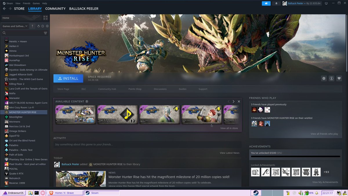 KitKathAnon's tweet photo. saw my moot posting about monster hunter

since the game is on 90% discount, i decided to buy it https://t.co/IHt35vujtk