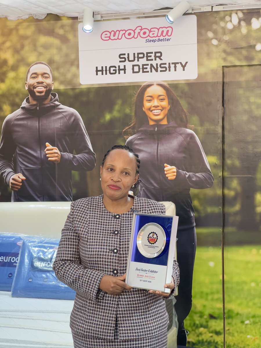 eurofoamuganda's tweet photo. 🏆 WE WON🏆
We’re thrilled to be named Best Sector Exhibitor: Rubber & Foam at the International UMA Trade Fair 2026 🎉
A huge thank you to our amazing team, our customers and everyone visiting our stand and supporting us. This one is for all of us! ❤️
#UGTIF #UGITF2026 https://t.co/xic0UWuFeu