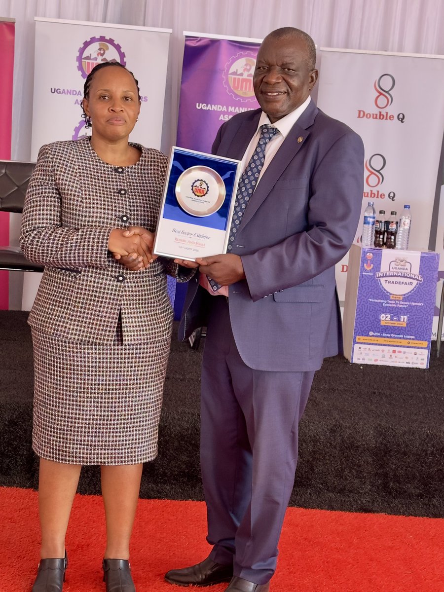 eurofoamuganda's tweet photo. 🏆 WE WON🏆
We’re thrilled to be named Best Sector Exhibitor: Rubber & Foam at the International UMA Trade Fair 2026 🎉
A huge thank you to our amazing team, our customers and everyone visiting our stand and supporting us. This one is for all of us! ❤️
#UGTIF #UGITF2026 https://t.co/xic0UWuFeu