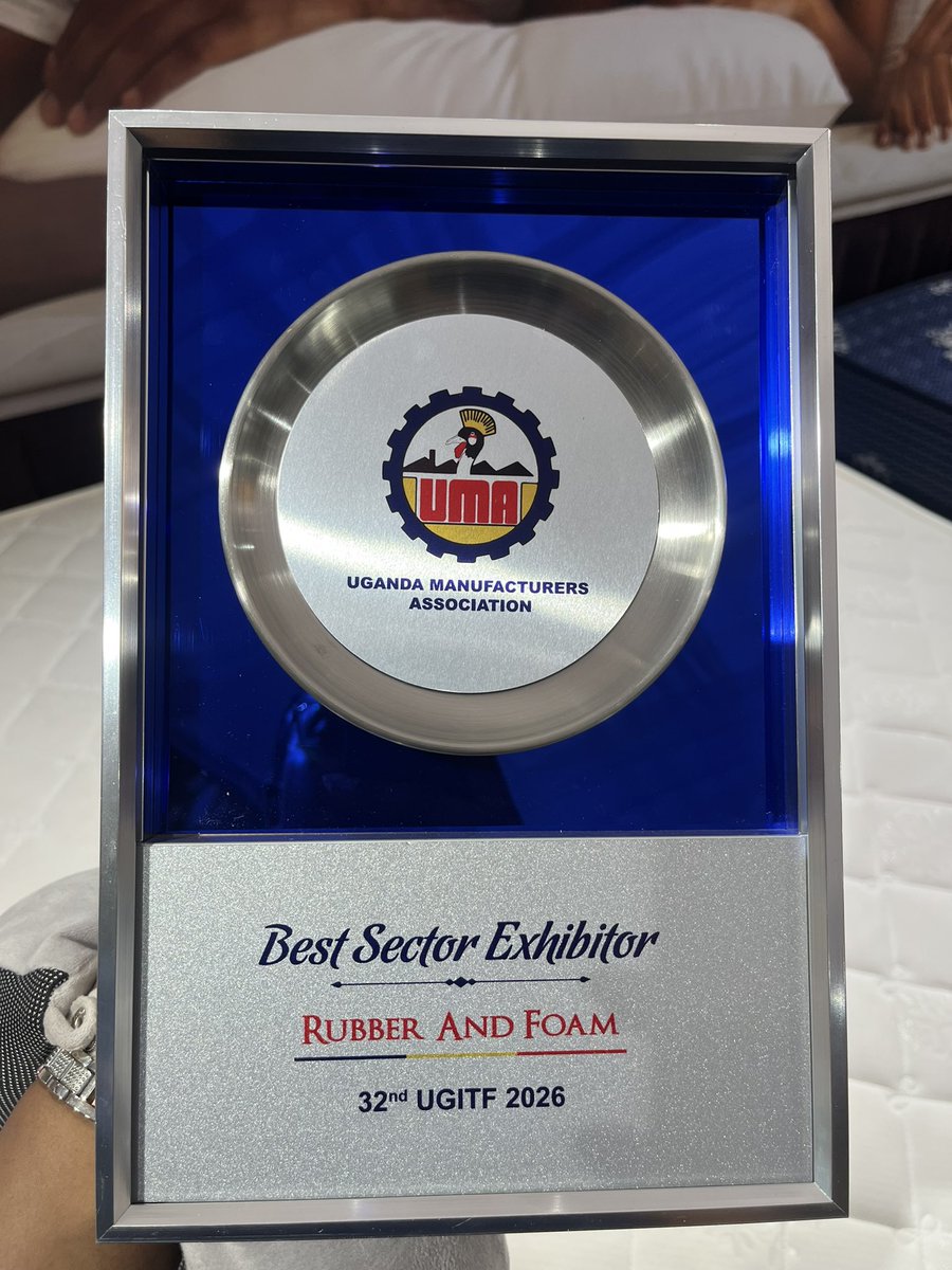 eurofoamuganda's tweet photo. 🏆 WE WON🏆
We’re thrilled to be named Best Sector Exhibitor: Rubber & Foam at the International UMA Trade Fair 2026 🎉
A huge thank you to our amazing team, our customers and everyone visiting our stand and supporting us. This one is for all of us! ❤️
#UGTIF #UGITF2026 https://t.co/xic0UWuFeu