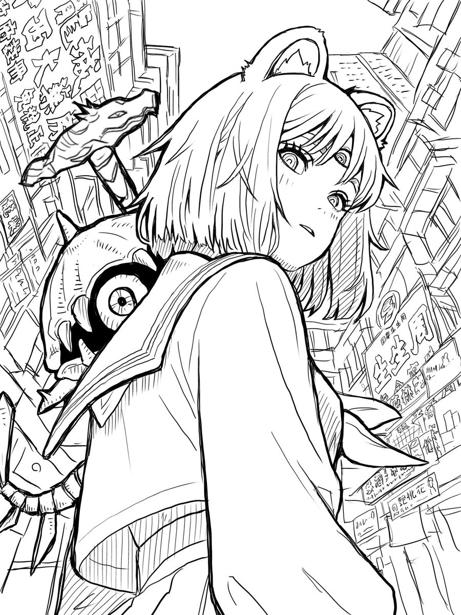 Tanukichi_mingo's tweet photo. 一旦線画 https://t.co/7T0stmHj5E