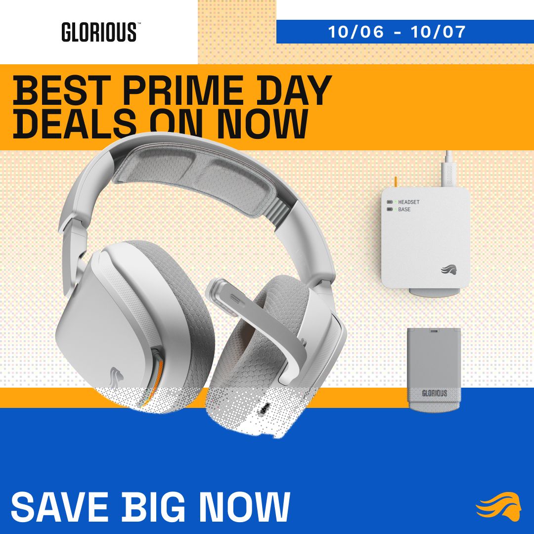 Glorious's tweet photo. Prime Big Deal Days is live. Time to finally buy the gear you've had in your cart for months.

Glorious gear is on sale now on Amazon. Pick your store and grab it before the event ends tomorrow night.

https://t.co/dv3mqJL5U8 https://t.co/h1IPUodsd1