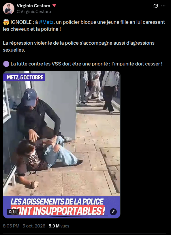 ZeMedConf's tweet photo. 🔴 FLASH | La Députée LFI Chikirou se trouve parmi les 4 premiers comptes qui ont véhiculé sur X la fake news d'un policier agressant sexuellement une lycéenne. https://t.co/qNhlPGzIba