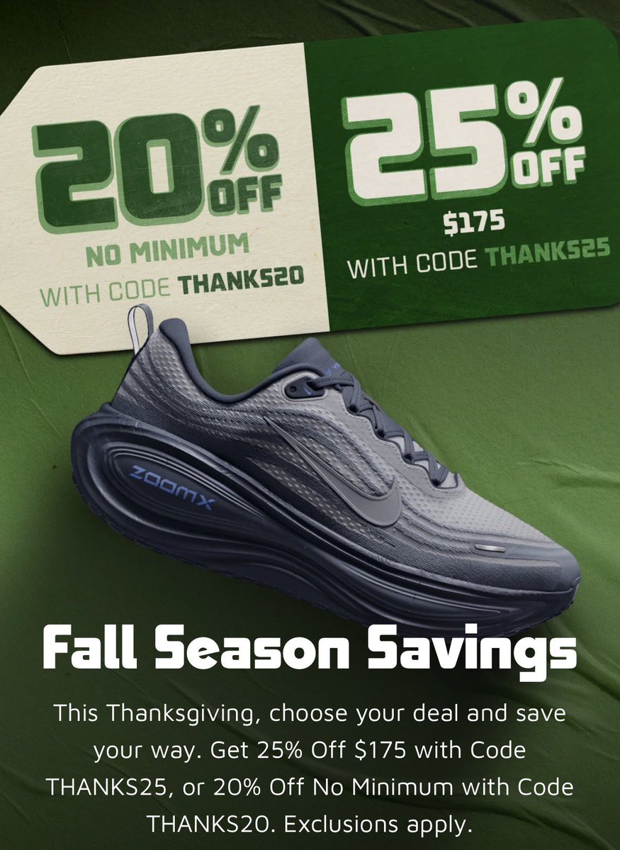 CDNnotify's tweet photo. Foot Locker CA Sale 🚨 

• 20% OFF with code THANKS20
• 25% OFF $175+ with code THANKS25

https://t.co/9bIQG718co https://t.co/m39miUY8Sc