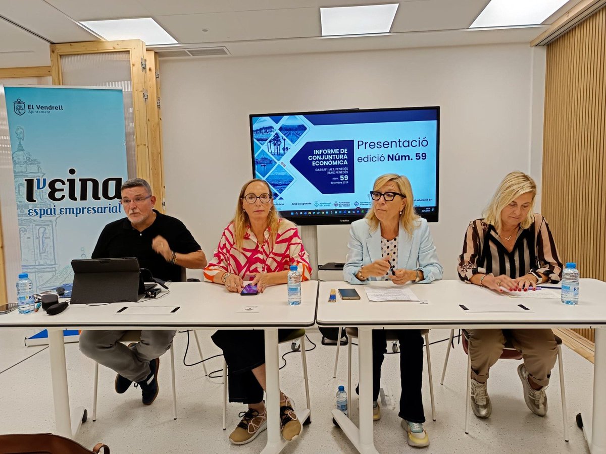 NodeGarraf's tweet photo. El Garraf continua guanyant ocupació i assoleix nous màxims,
30/09/26 vam assistir a la presentació del 59è Informe de Conjuntura Econòmica del Gran Penedès, elaborat per la @FegpComunicacio una eina essencial per conèixer l'evolució de l'economia i del mercat de treball del https://t.co/OgxKflLMqo