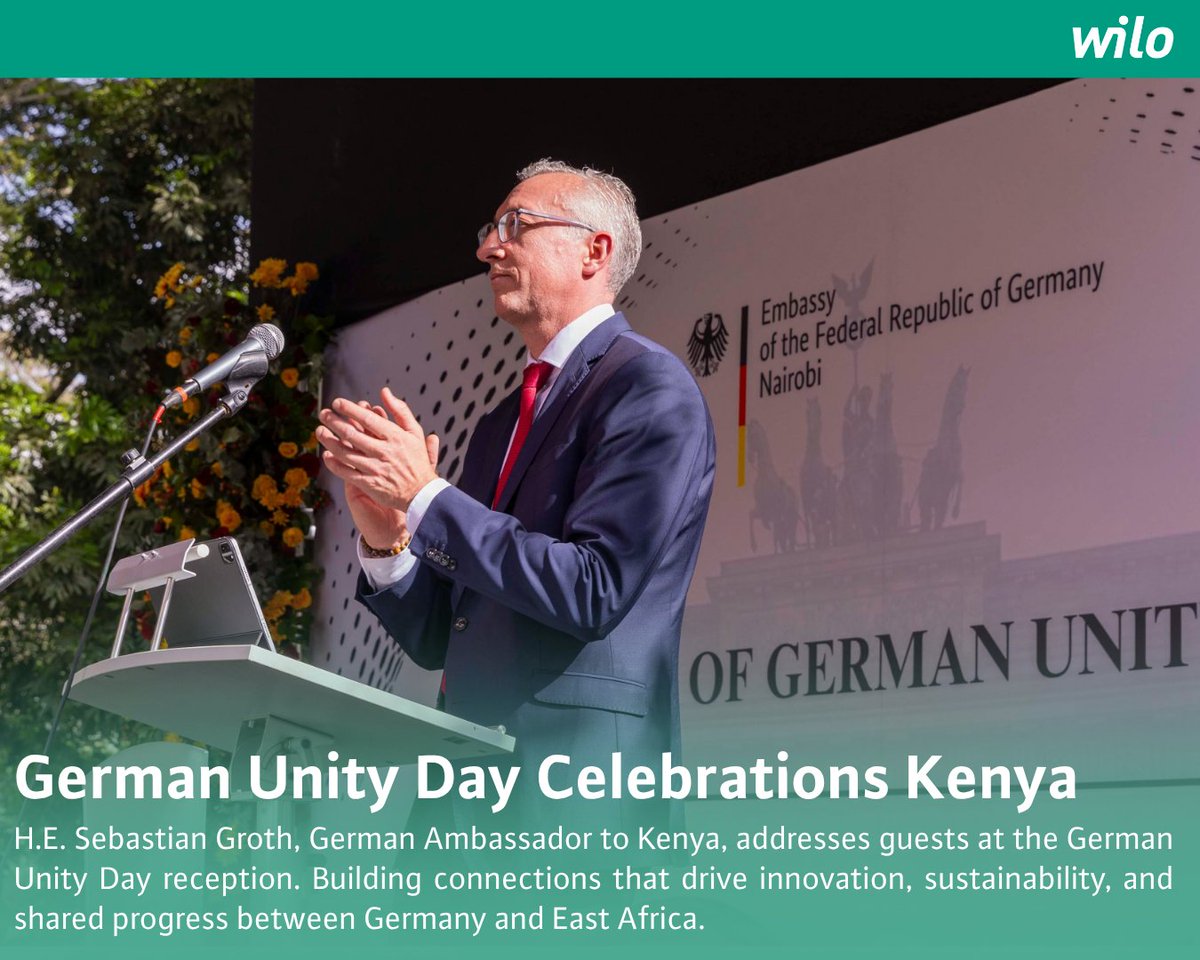 wiloeastafrica's tweet photo. WEA proud to participate in the German Unity Day celebrations, joining government, business, diplomatic, & development partners in celebrating the enduring friendship & continued partnership between Germany & Kenya.
#WiloEastAfrica #GermanyKenya #PartnershipsForProgress https://t.co/1GRPNvB2z1