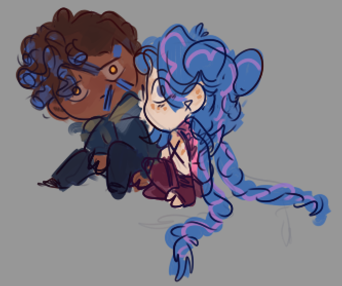Chillqu33n's tweet photo. I guess it's time for me bring back this lil old colored sketch >:) Recent crumbs make me scream—Musicverse AU is one of my favorites 😭

#timebomb https://t.co/CsFC7Y3u7o