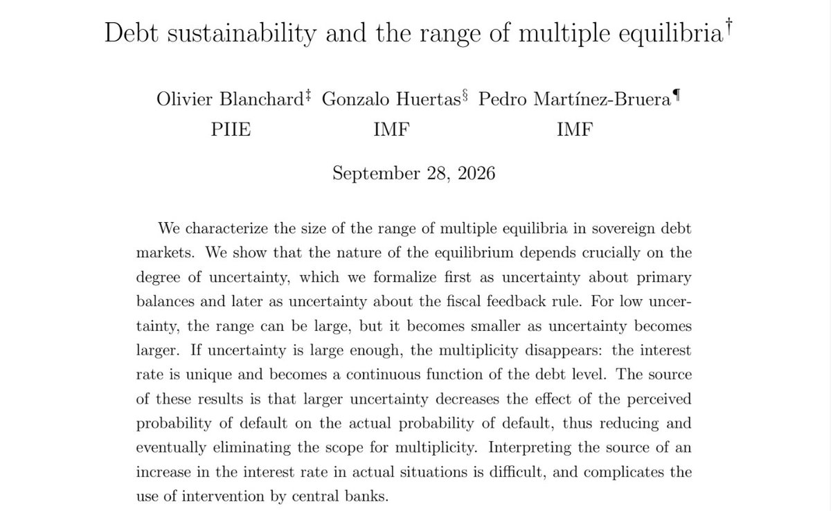 pmbruera's tweet photo. Excited to share our paper with @ojblanchard1 and @GonHuertas on sovereign debt and multiple equilibria!

https://t.co/7k6AkMFnLi https://t.co/tXMJt3jyuw