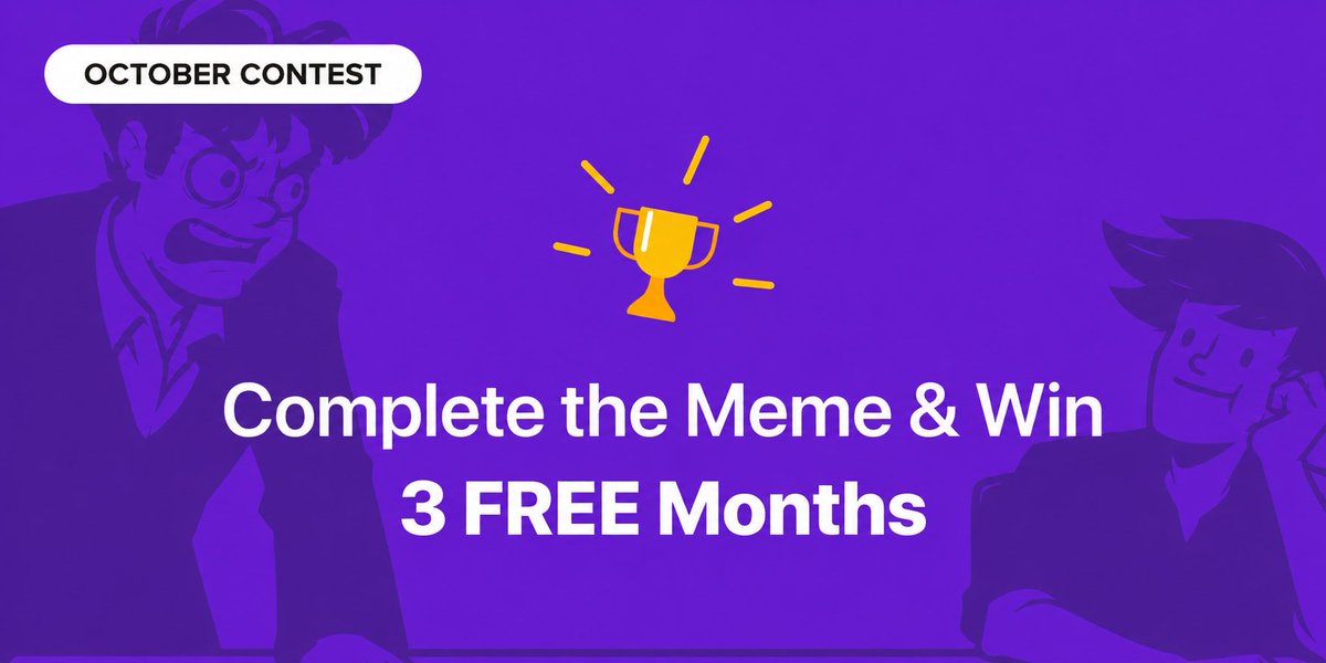 elfsight's tweet photo. 🎉 October contest time! 🎉

Think you can make us laugh? Finish the meme conversation with your funniest punchline and grab 3 FREE Months!

Check the details and join in: https://t.co/kIcTIau2xY https://t.co/KSHZdW3R1b