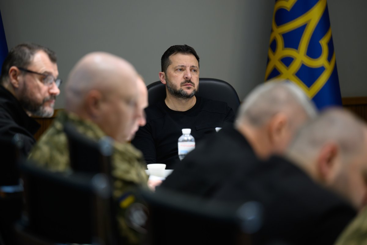 ZelenskyyUa's tweet photo. I held a meeting of the Staff. We had detailed reports on our electronic warfare capabilities and on how EW is used to protect our infrastructure. This very component of our defense that allows us to neutralize a significant share of Russian “shaheds”. We set additional tasks for the Armed Forces of Ukraine and for manufacturers – we are scaling up the approaches that work best.

Defense Intelligence of Ukraine also reported on Russia's technological priorities for this year and next, and on the supplies of critical components and equipment that Russia receives for weapons production to meet them. Based on this, we will prepare new sanctions packages: Defense Intelligence will submit its proposals to the Cabinet of Ministers and the National Security and Defense Council. We are also working to synchronize our sanctions accross partners’ jurisdictions.

Today, we also defined the main tasks for supplying Ukrainian forces with long-range drones next year. The key criterion is that we must be able to respond to Russian strikes in kind.

Glory to Ukraine!