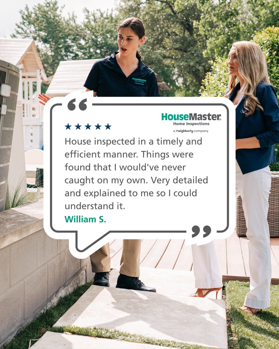 HouseMaster's tweet photo. At HouseMaster, we’re proud to provide detailed inspections, so you feel better informed about your property.

We’re glad you had a positive experience. Thank you for the review, William! https://t.co/mWsYt2sqSU