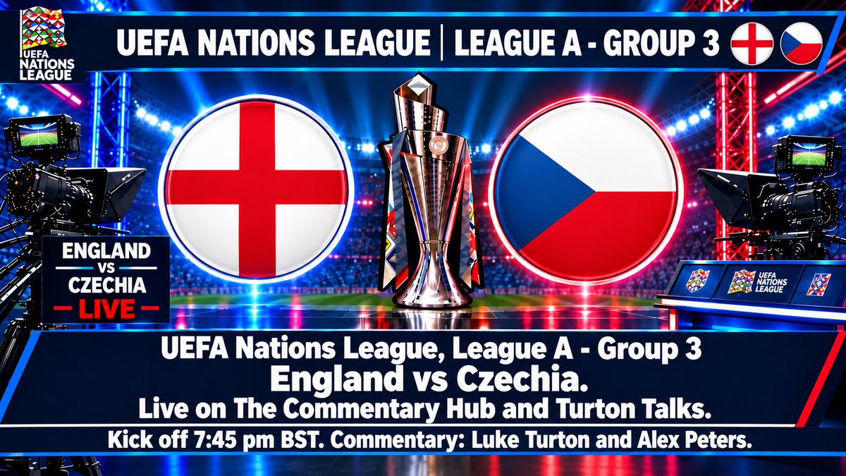 CommentaryLive1's tweet photo. ⚽ A CHOICE OF GAMES TONIGHT!

7:40 pm - Choose your game! 👇

🏴󠁧󠁢󠁥󠁮󠁧󠁿 England vs Czechia  🇨🇿
🎙️ Luke Turton &amp; Alex Peters

🏴󠁧󠁢󠁳󠁣󠁴󠁿 Scotland vs Slovenia  🇸🇮
🎙️ Sean Reilly

🎧 Listen live to both on The Commentary Hub &amp; Turton Talks

https://t.co/pqg8mdm7rD 

#TheCommentaryHub #TurtonTalks https://t.co/k0yj6auUJT