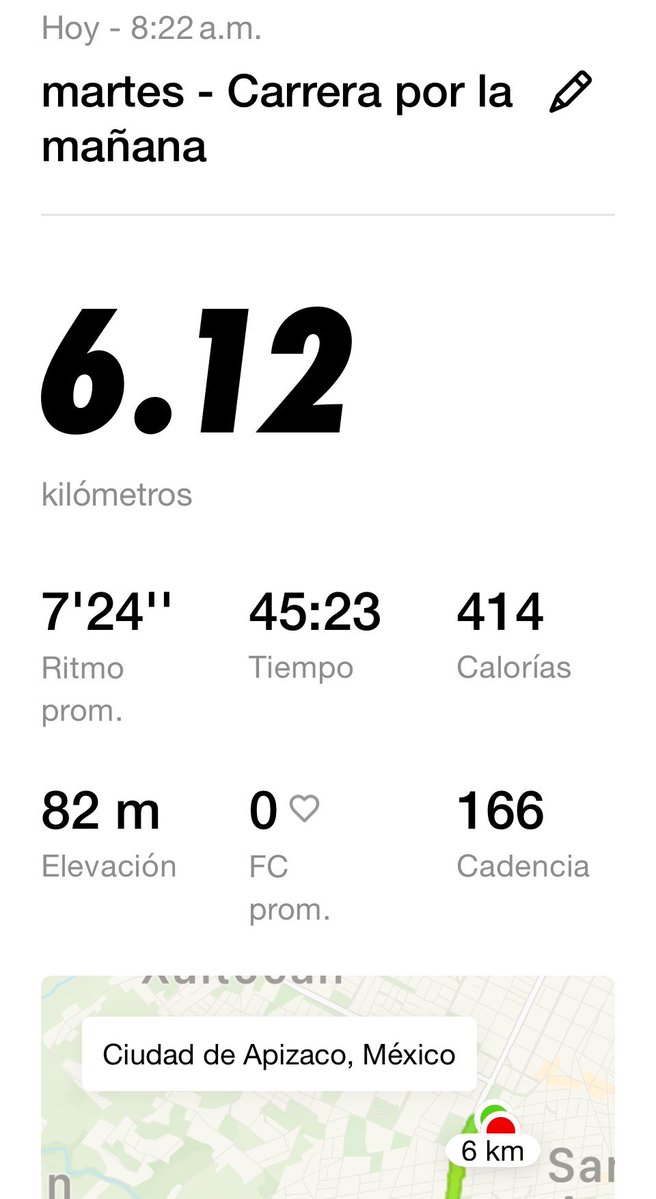 ArtiflxTlax's tweet photo. Buen martes para todos ๐๐ปโโ๏ธ #runners Hoy #6k #runningday=#happyday
#Run_Run_Run โ
๏ธ https://t.co/sMxoDaHe3R