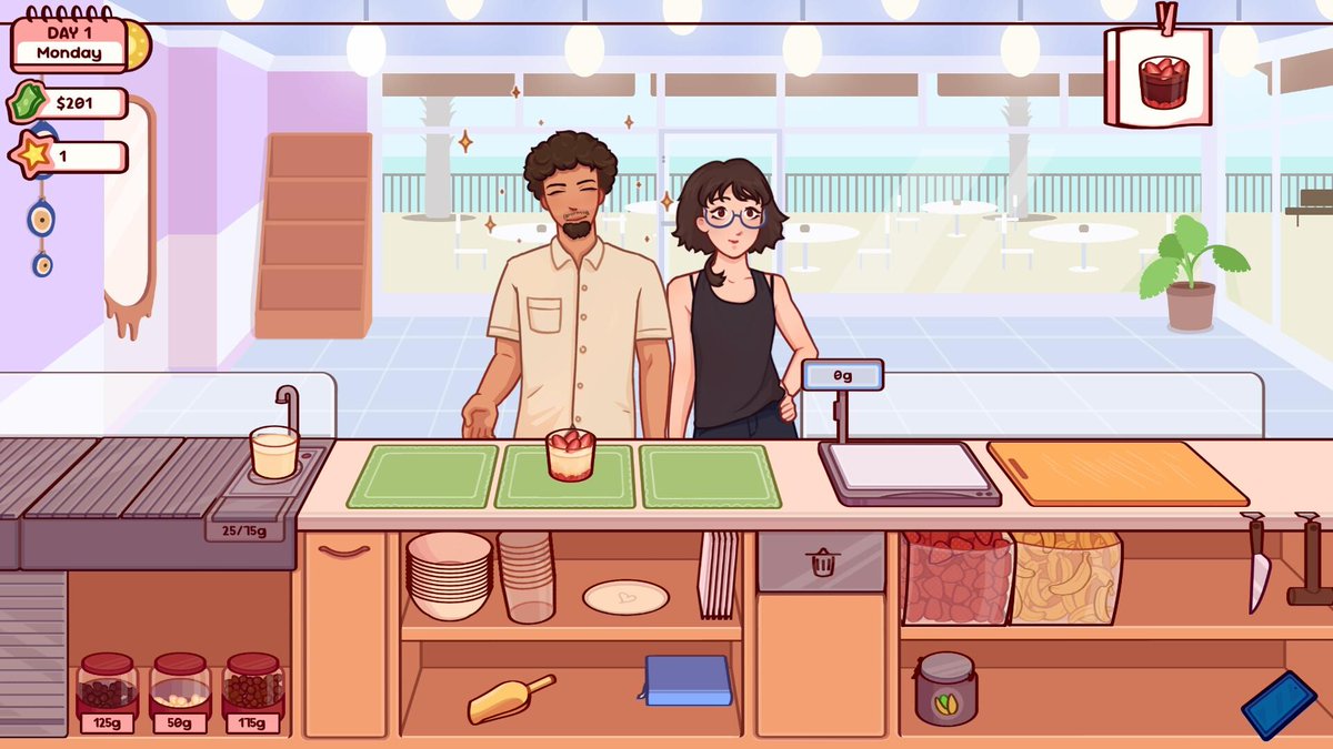 rogueducknet's tweet photo. Serve sweet treats and meet the locals 🍫 Play Steam Next Fest demo