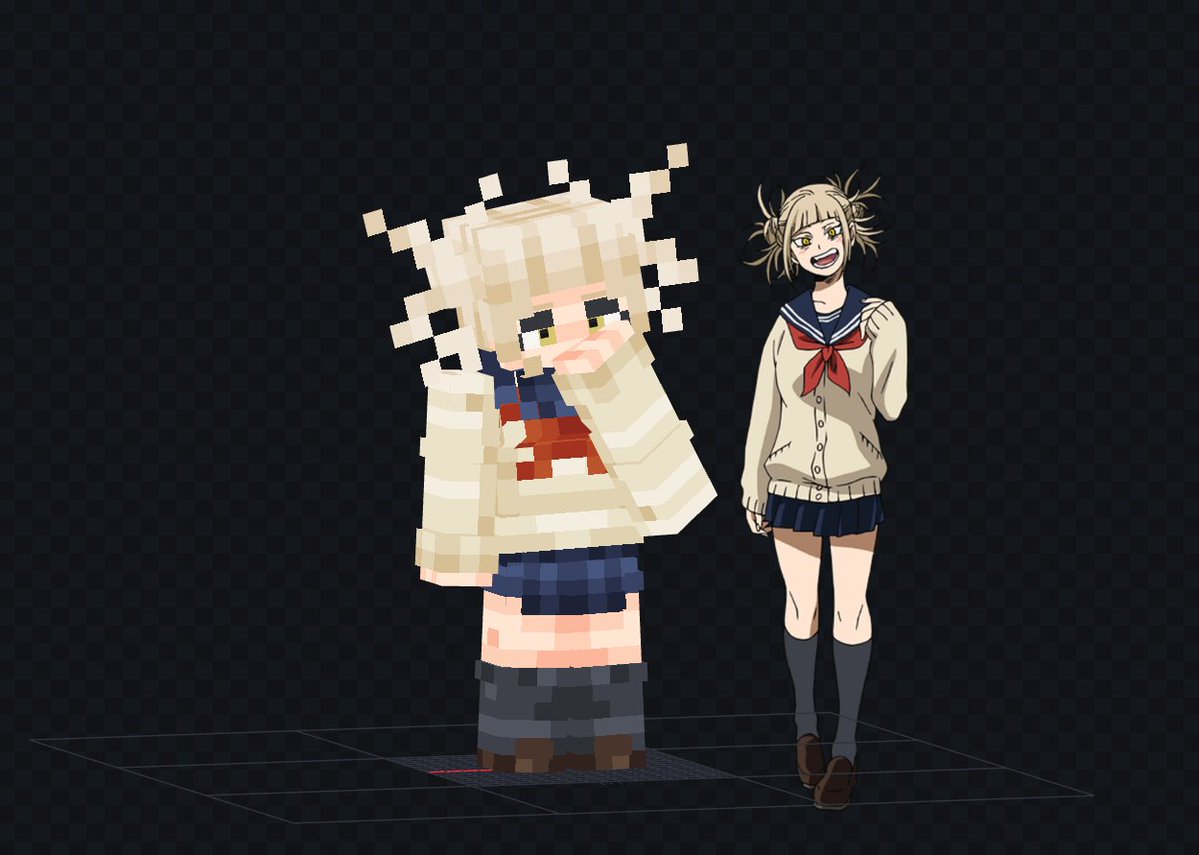 IskaXian's tweet photo. Himiko Toga | #blockbench #minecraft #MyHeroAcademia https://t.co/0Yvw6t9QgY