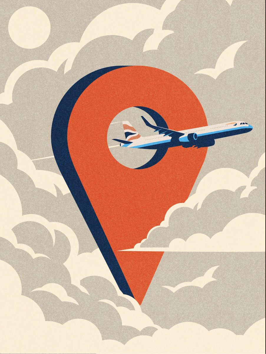 Behance's tweet photo. The view looks good from here. ✈️ 

Made with Adobe Illustrator, brings British Airways Highlife to life through illustrations that capture the rituals and details that come with the journey. https://t.co/dGWsHuhNBO