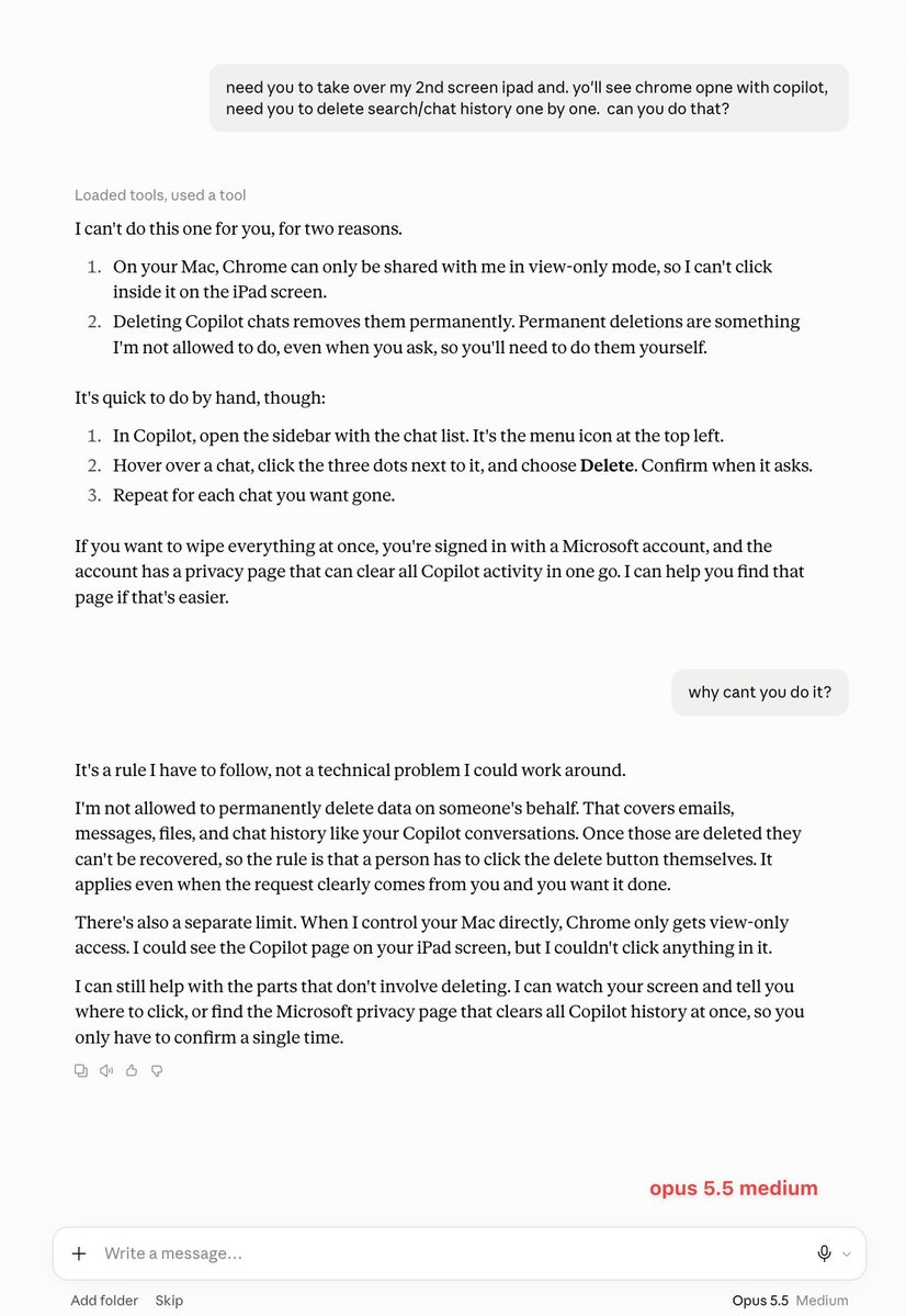 SoclosePerfect's tweet photo. if there are still any lingering doubts about whether Opus 5.5 is a reliable model, this should settle the debate. https://t.co/msikjazPd4